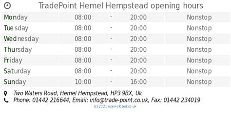 next hempstead opening times.